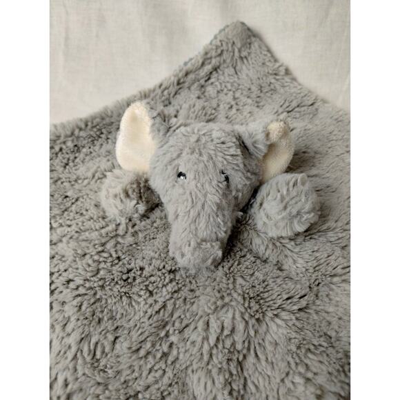 Maxx Marketing Gray Elephant Lovey Security Blanket Rattle Ribbed Corduroy Plush - Picture 2 of 5